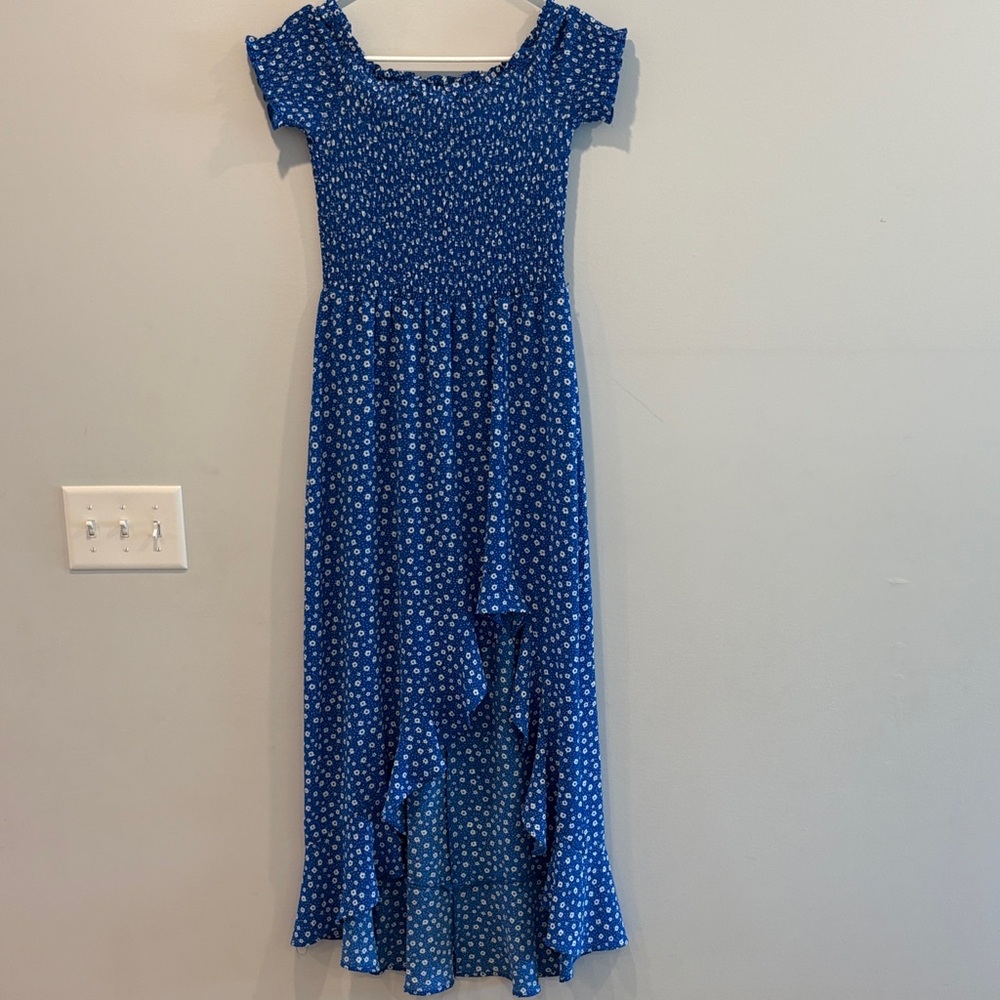 Crystal Doll Blue Maxi Dress with White Floral Print - Picture 3 of 6